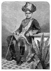 The Maharajah of Mysore in his childhood, 1881. Creator: Unknown