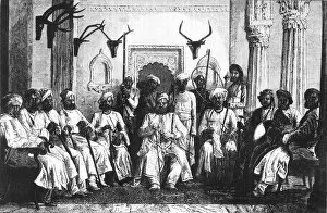 Maharajah Collection: The Maharajah of Rewah and Court, c1891. Creator: James Grant