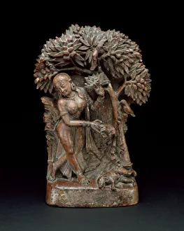 Mahasiddha Manibhadra Under a Mango Tree with an Evicerated Dog, 13th / 14th century