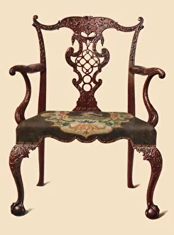 Macquoid Prints: Mahogany chair, 1906. Artist: Shirley Slocombe
