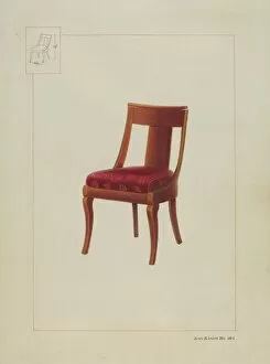 Description Gallery: Mahogany chair, probably 1935. Creator: James M. Lawson