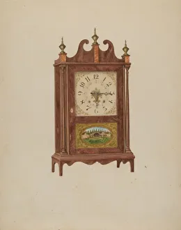 Buergerniss Carl Prints: Mahogany Clock, c. 1936. Creator: Carl Buergerniss