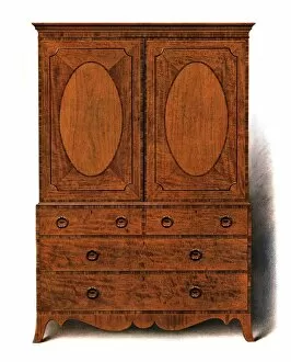 A History Of English Furniture Gallery: Mahogany and Satinwood Clothes Press, 1908. Creator: Shirley Slocombe