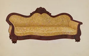 Cushions Prints: Mahogany Sofa, 1935 / 1942. Creator: Edward A Darby