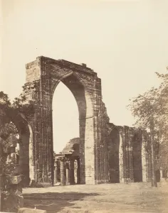 Delhi India Prints: Mahomedan Arch at the Qutub Minar, Delhi, 1858-61. Creator: Unknown
