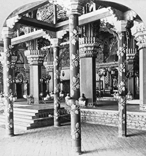 Images Dated 3rd March 2008: The Mahratta durbar hall, Palace of the Princess of Tanjore, Tanjore (Thanjavur), India