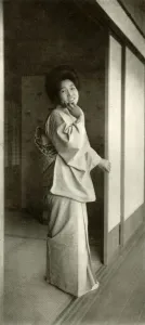 In Lotus Land Japan Prints: A Maid of Fair Japan, 1910. Creator: Herbert Ponting