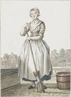 Broomstick Prints: Maid from The Hague, 1775. Creator: Paulus Constantijn la Fargue