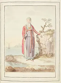 Locals Prints: Maid of Procida, leaf from A Collection of Dresses by David Allan Mostly from Nature, 1776