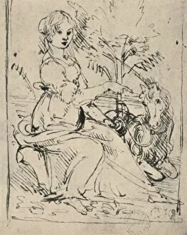 Obedience Gallery: Maiden with a Unicorn, c1478-1480 (1945). Artist: Leonardo da Vinci