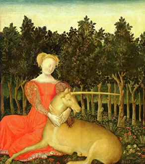 Corner Prints: Maiden with Unicorn (Portrait of Caterina Corner as Allegory of Chastity)