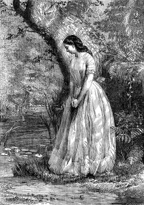 Maidenhood - painted by G. E. Hicks - from the Exhibition of the Royal Academy, 1856. Creator: T. Bolton. Maidenhood - painted by G. E. Hicks - from the Exhibition of the Royal Academy, 1856. Creator: T. Bolton