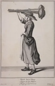 Marcellus Laroon Prints: Maids buy a Mapp, Cries of London, (c1688?)