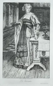 1833 1914 Prints: The Maidservant, after H. Leys, 1868. Creator: Felix Bracquemond (French, 1833-1914)