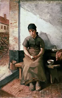 A Maidservants Breakfast, 1880s. Artist: Constantin Emile Meunier