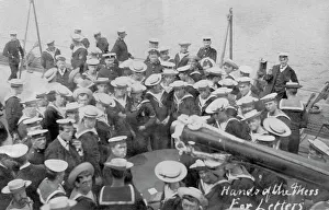 Mail call on board a ship, early 20th century