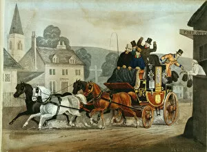Postmaster Gallery: Mail coach on the Bath to London run, c1840