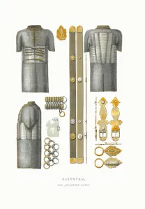 Mail and plate armour. From the Antiquities of the Russian State, 1849-1853