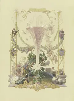 Fountain Prints: The four main drinks: Champagne, 1853. Creator: Adolf Schroedter