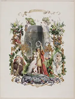 Garland Prints: The four main drinks: May wine, 1853. Creator: Adolf Schroedter
