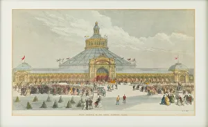 Unknown Artist Prints: The main entrance to the Vienna Exhibition Palace, 1873. Creator: Unknown artist