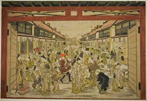 Buckets Gallery: The Main Gate, New Yoshiwara, c. 1745. Creator: Torii Kiyotada
