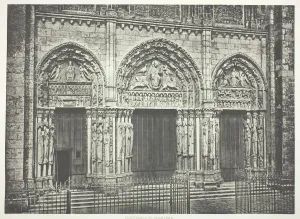 édouard Baldus Collection: Main Portal, Chartres Cathedral, c. 1860, printed c. 1873. Creator: Edouard Baldus