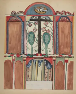 Main Reredos in Santa Cruz Church, Santa Fe County, 1935 / 1942. Creator: E. Boyd