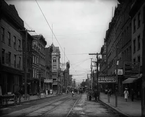 Transparency Prints: Main St. Poughkeepsie, N.Y. c1906. Creator: Unknown