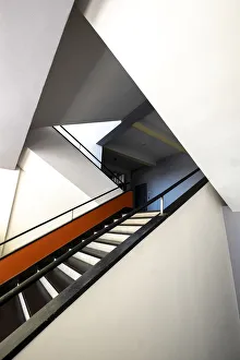 Modernism Prints: Main staircase. The Bauhaus building, Dessau, Germany, 2018. Artist: Alan John Ainsworth