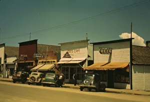 Sign Collection: On main street of Cascade, Idaho... 1941. Creator: Russell Lee