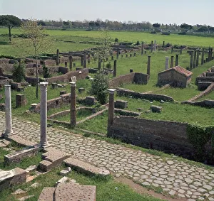 Main street of the Roman port of Ostia
