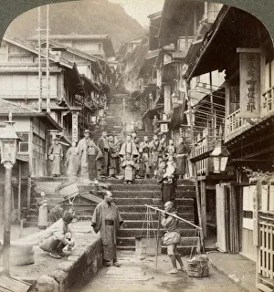 Bearer Prints: Main street up the steep side of Mount Haruna at a famous village of hot springs