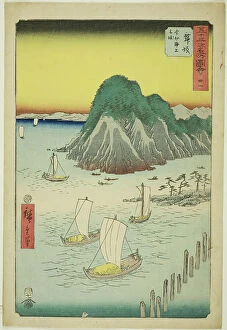 Mainland Collection: Maisaka: Ferryboats Crossing the Sea at Imagiri (Maisaka, Imagiri kaijo funewatashi), no.... 1855