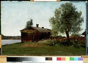 Kesa Prints: Maisema Rakennus Maalaismaisema Ranta Vesi Mökki