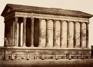 Baldus Prints: Maison Carree a Nimes, 1853. Creator: Edouard Baldus