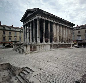 Languedoc Roussillon Prints: Maison Carree Roman Temple, 1st century BC