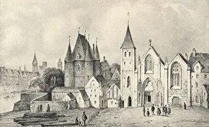 The Maison du Lieutenant and the Church of St Landry in 1540, 1915