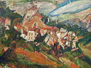 Landscapeexpressionismpainting Prints: Maisons a Ceret, c1920. Creator: Soutine, Chaim (1893-1943)