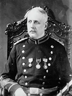 Major Prints: Maj. W. F. Tucker, seated, in uniform, 1915. Creator: Bain News Service