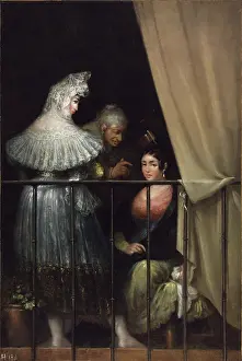 Mantilla Prints: Maja and Celestina on the Balcony, c1840. Creator: Alenza y Nieto, Leonardo (1807-1845)