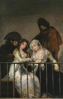 Four People Collection: Majas on a Balcony, ca. 1800-1810. Creator: Francisco Goya
