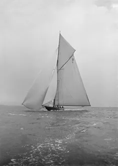 Charles Ernest Collection: The majestic 15 Metre class Pamela sailing with spinnaker, 1913