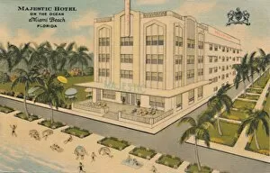 Curteich Chicago Collection: Majestic Hotel on the Ocean. Miami Beach, Florida, c1940s