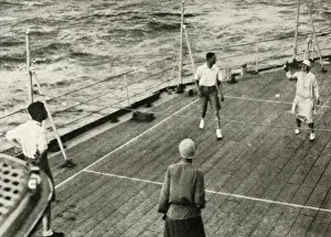 Their Majesties, in a Game of Deck Quoits on Deck of H. M. S. Renown, 1927, 1937