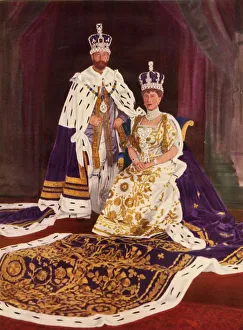 Purple Prints: Their Majesties King George V and Queen Mary in their coronation robes, 1911, (1951)