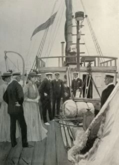 Princess Alexandra Of Denmark Gallery: Their Majesties The King and Queen Inspecting...the Nimrod at Cowes, 1907, (1909)