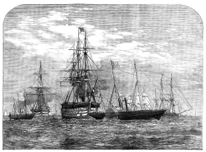 Screw Frigate Prints: Her Majesty en route for Cherbourg, 1858. Creator: Unknown