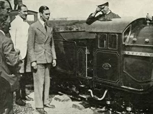 Prince Albert Frederick Of Wales Gallery: His Majesty Inspecting The Miniature Railway at New Romney, Kent, 1926, 1937. Creator: Unknown