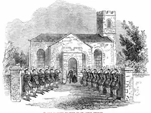 Highlander Gallery: Her Majesty leaving Blair Athol Church, 1844. Creator: Unknown